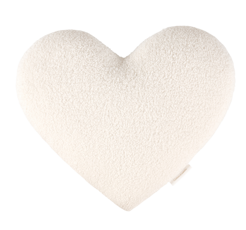 Cotton & Sweets Dekokissen BOHO Boucle Herz vanille