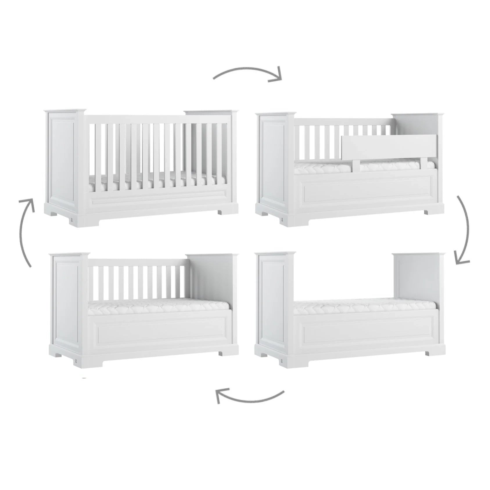 LUI e LEI Babybett ROYAL | Das mitwachsende 4-in-1 Gitterbett
