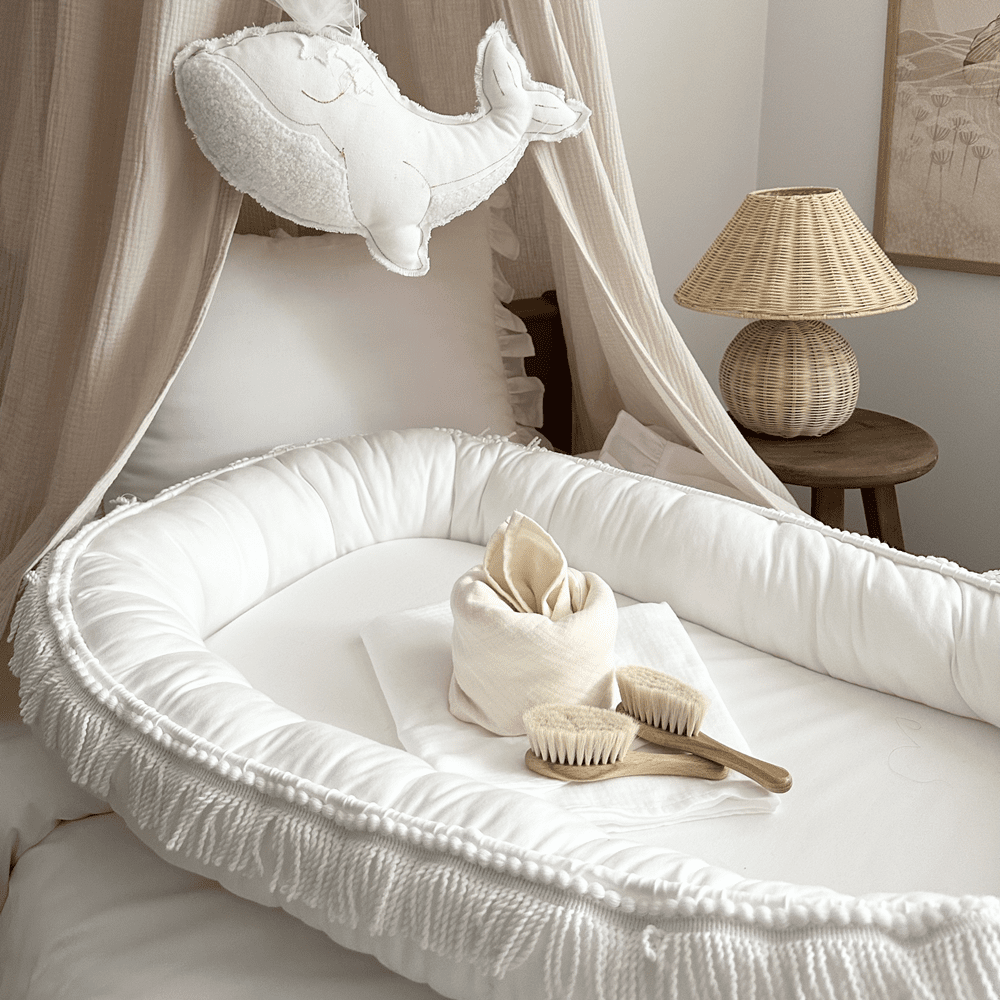 Cotton & Sweets Babynest BOHO TWIST weiß