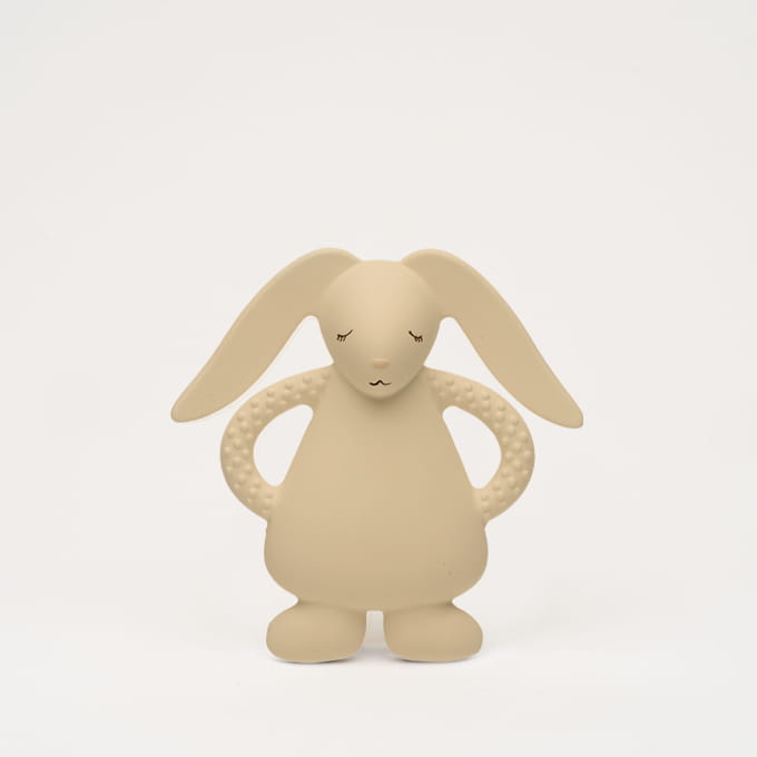 Moonie Beißring & Greifling Hase aus Naturkautschuk - sand