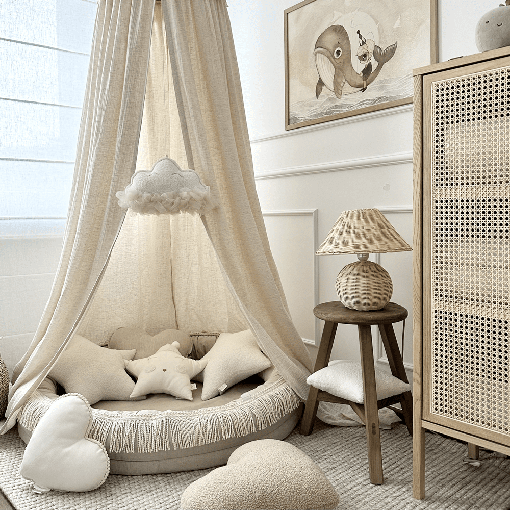 Cotton & Sweets Juniornest TWIST mit Fransen natural