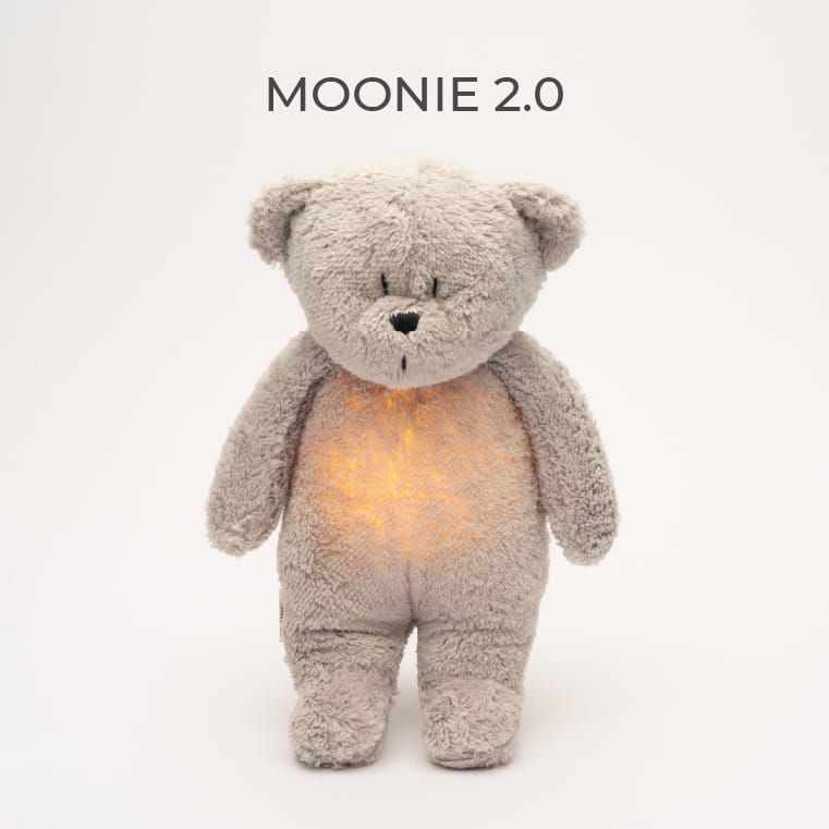 Moonie Bär 2.0 Einschlafhilfe mit Sound & Nachtlicht - grey