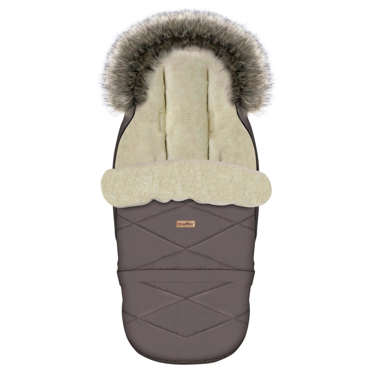 Zaffiro Fußsack GrowUP Nordico taupe mit BASIC-Schafwolle - mitwachsend