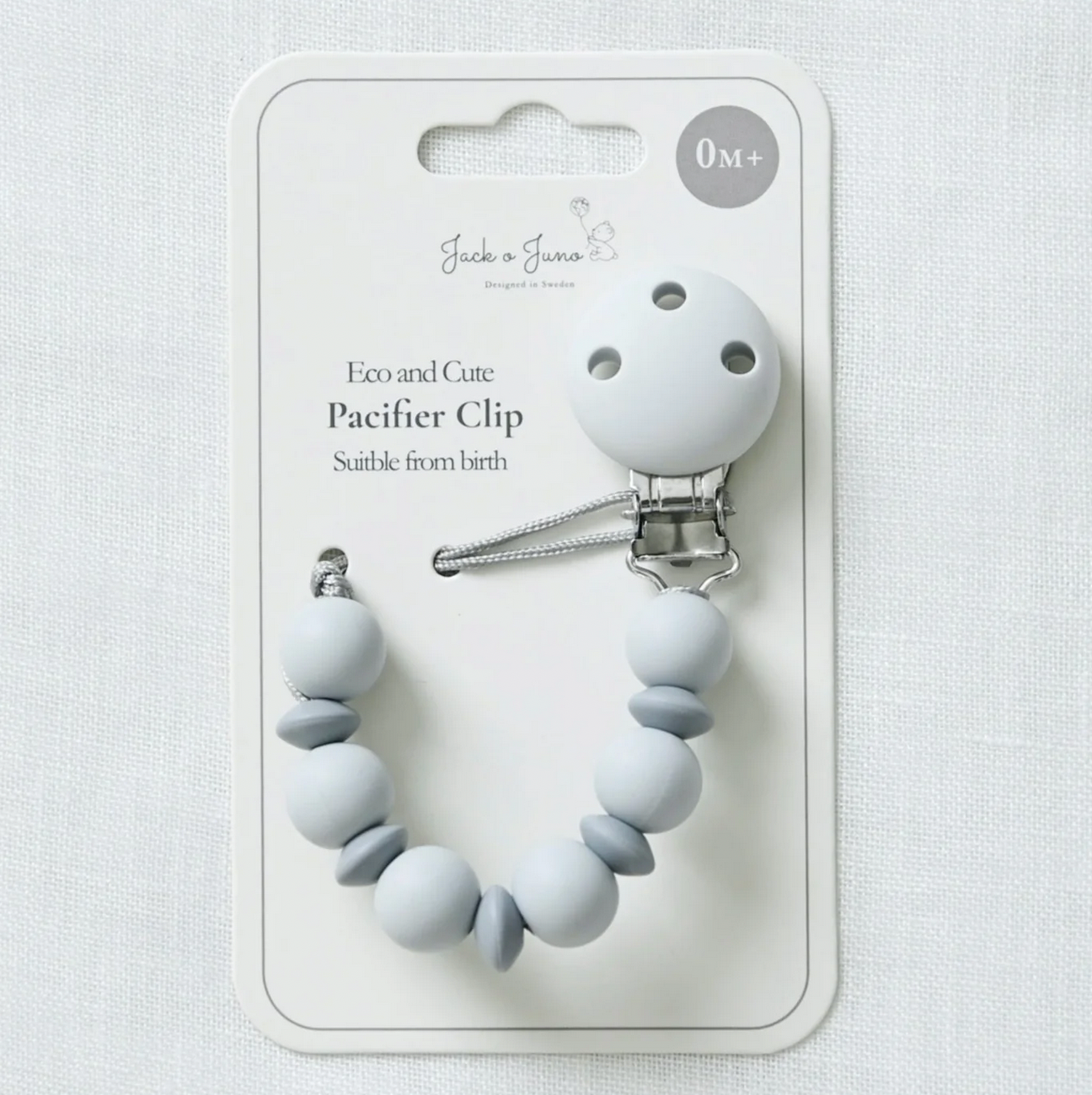 Schnullerkette aus Silikon pale &amp; dark grey