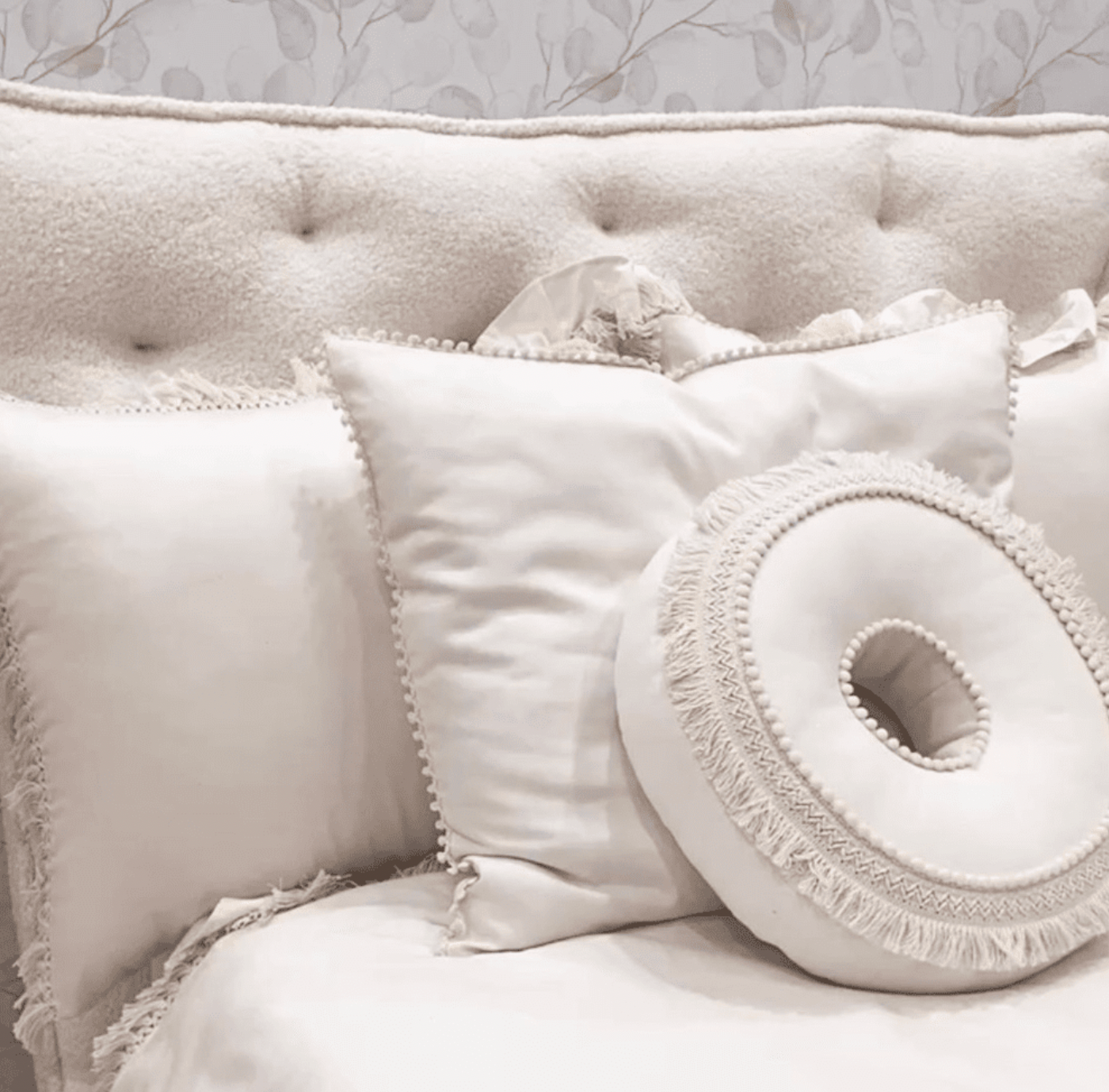 Cotton &amp; Sweets Dekokissen BOHO Donut vanille