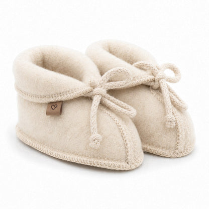 Zaffiro Baby Booties aus Schafwolle beige