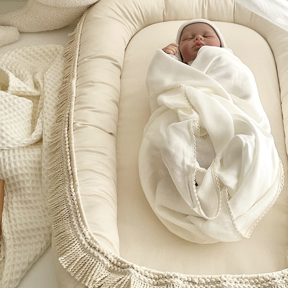 Cotton &amp; Sweets Babynest BOHO TWIST vanille