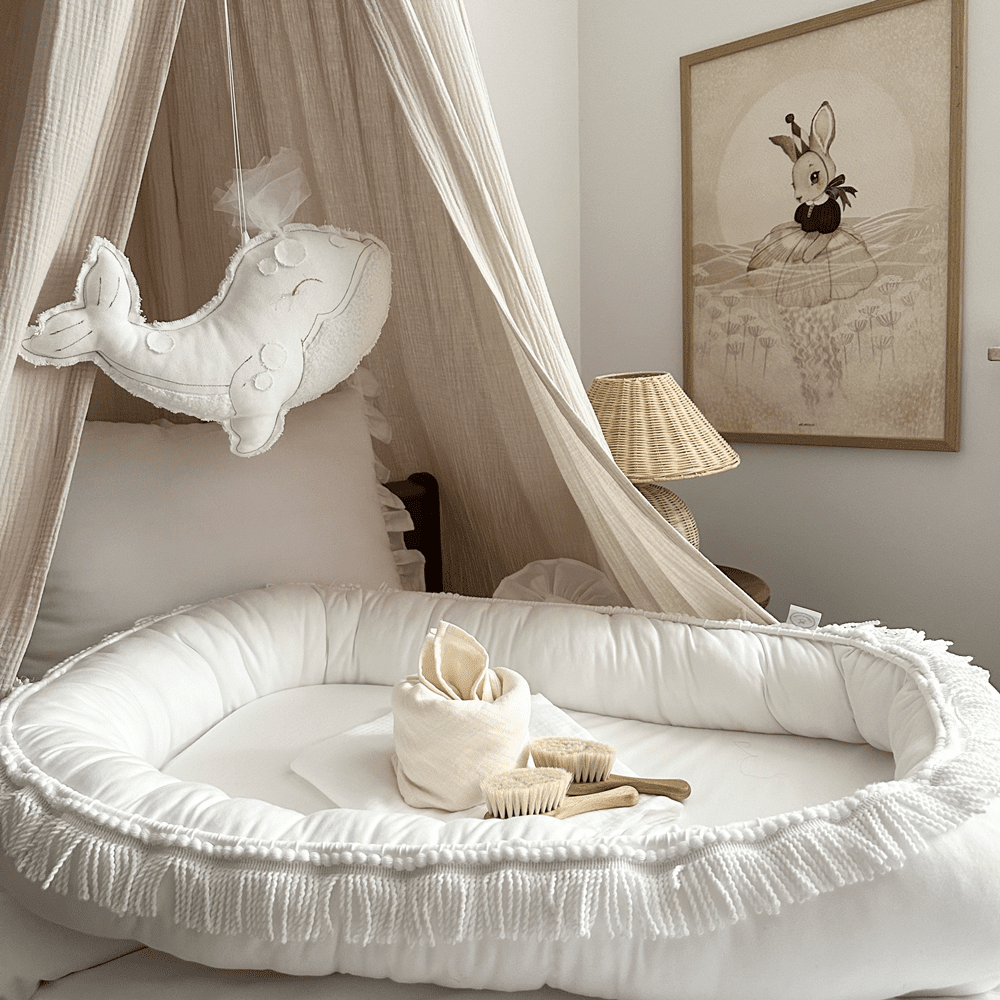 Cotton &amp; Sweets Babynest BOHO TWIST weiß
