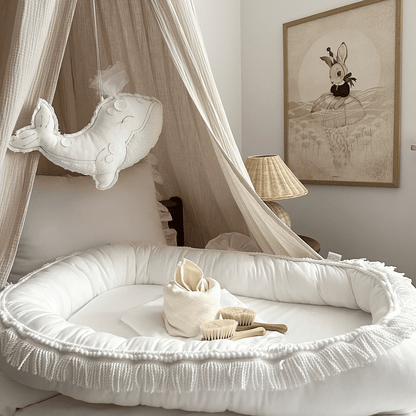 Cotton &amp; Sweets Babynest BOHO TWIST weiß