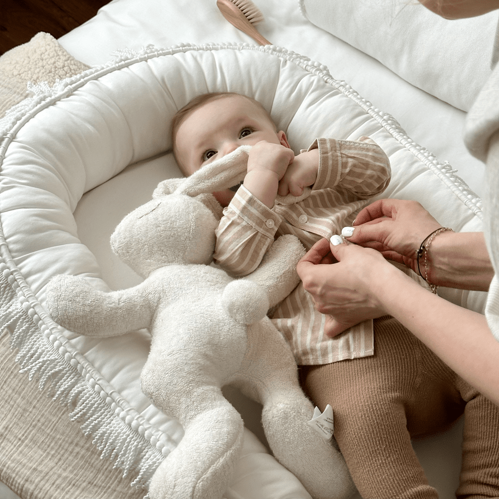 Cotton &amp; Sweets Babynest BOHO TWIST weiß