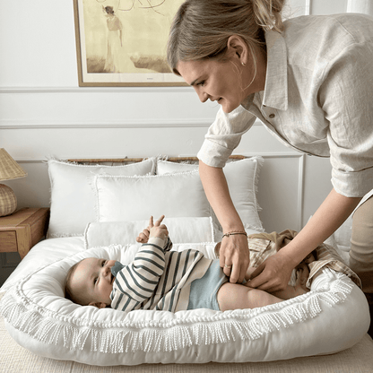 Cotton &amp; Sweets Babynest BOHO TWIST weiß