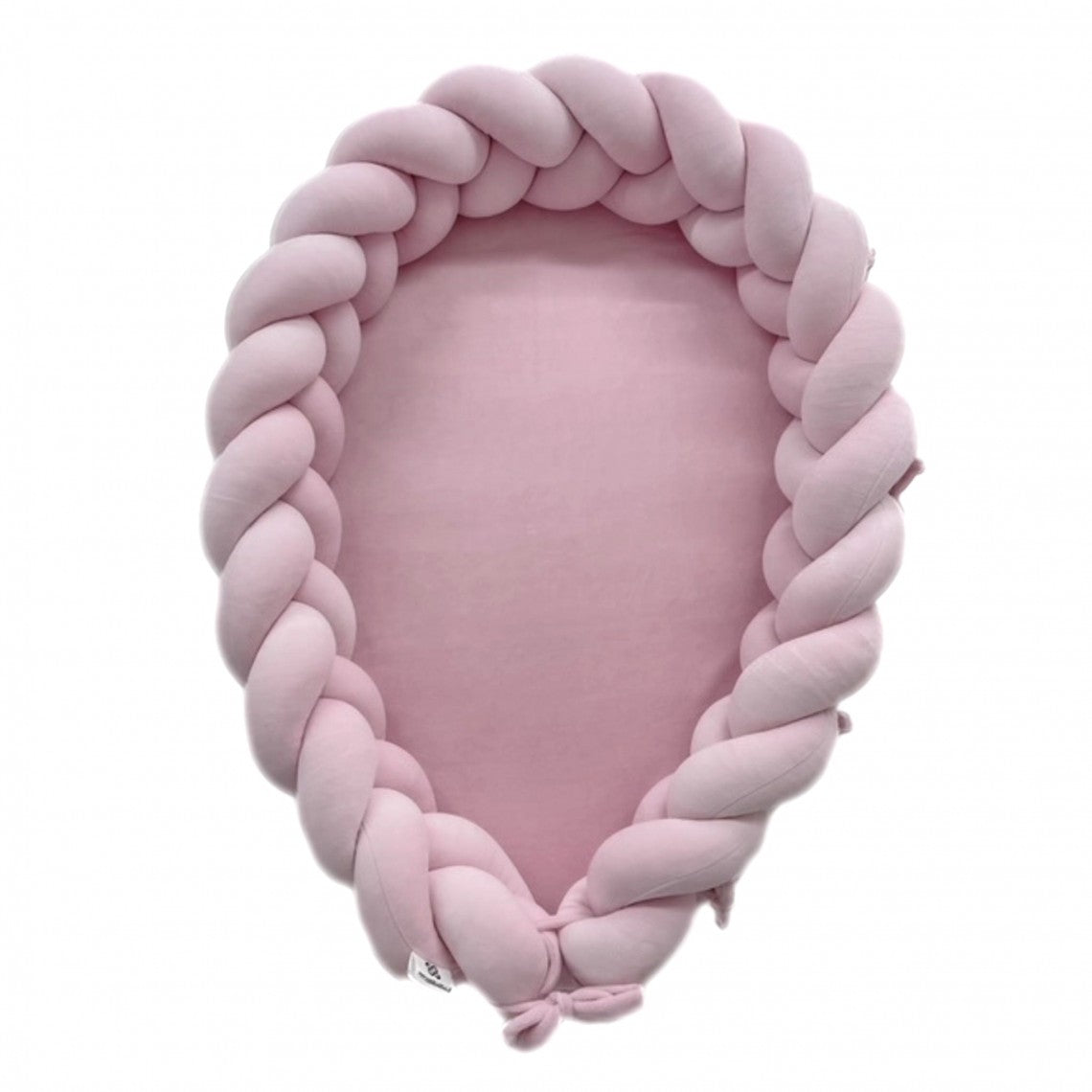 2 in 1 Babynest &amp; Bettschlange Samt puderrosa