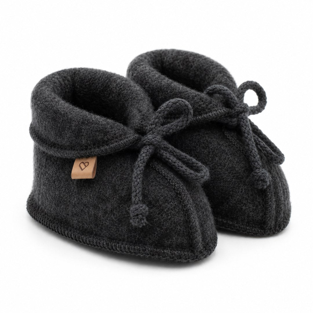 Zaffiro Baby Booties Babyschuhe Wolle anthrazit