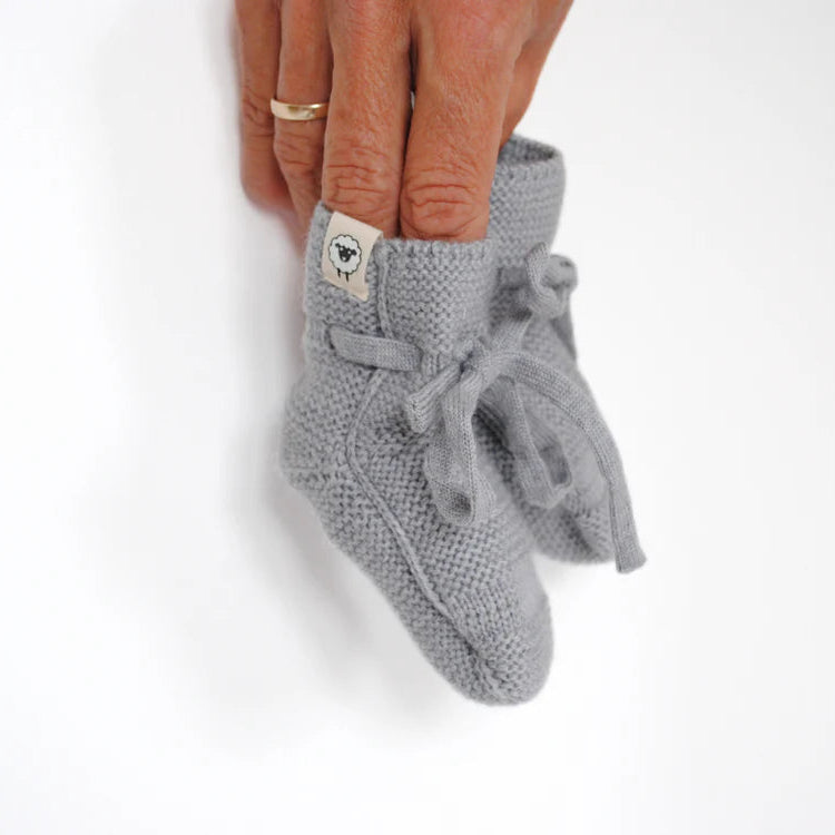 Lille Toni Babyschuhe Merinowolle grau