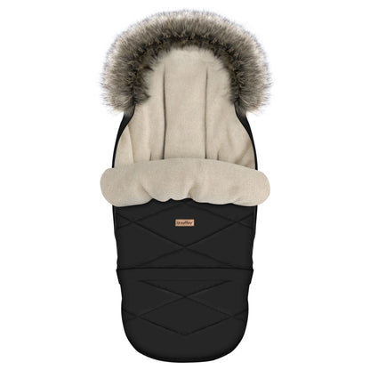 Zaffiro Fußsack GrowUP Aspen schwarz mit PREMIUM-Schafwolle - mitwachsend
