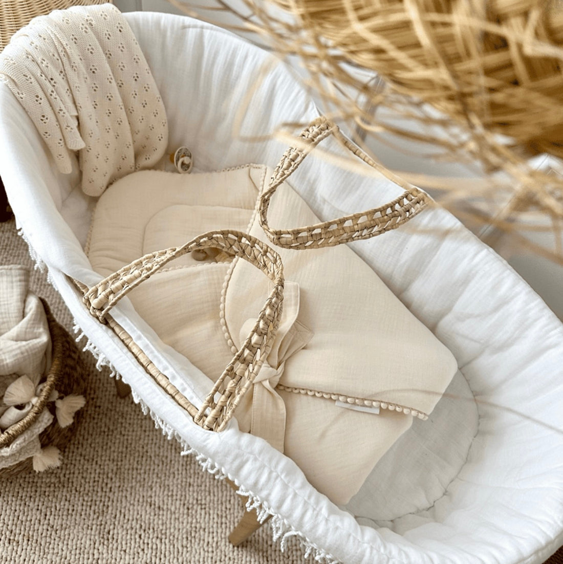 Hörnchen Boho vanille aus organischem Musselin