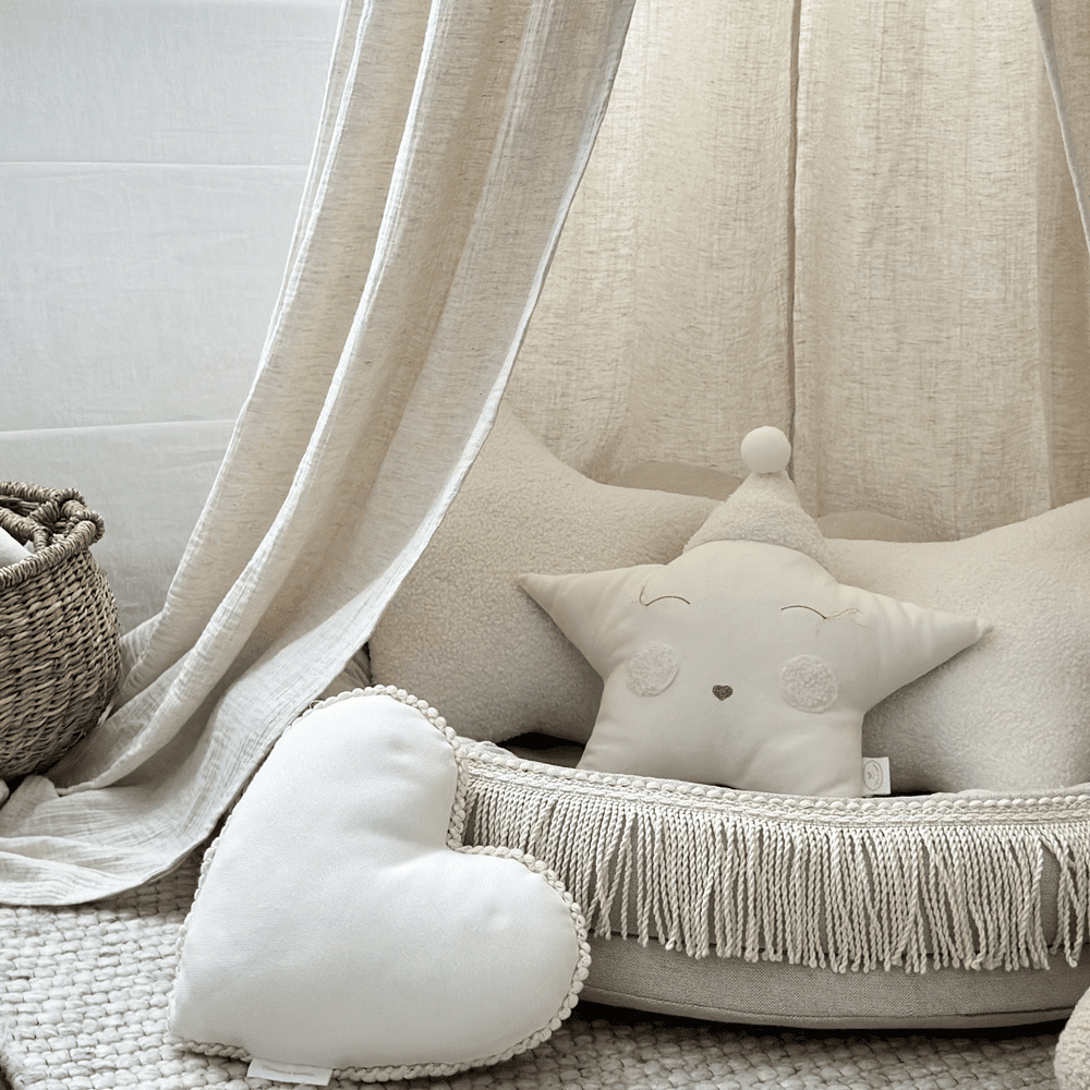 Cotton &amp; Sweets Juniornest TWIST mit Fransen natural