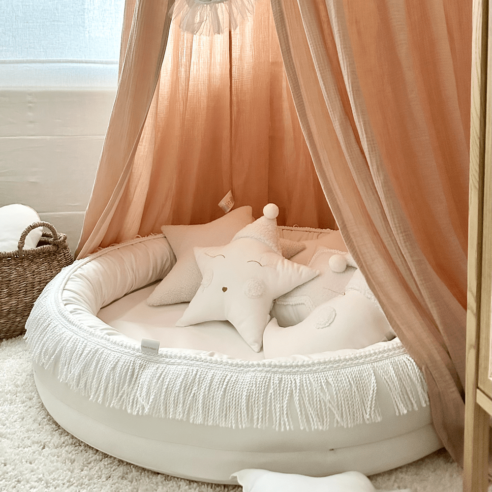 Cotton &amp; Sweets Juniornest TWIST mit Fransen weiß