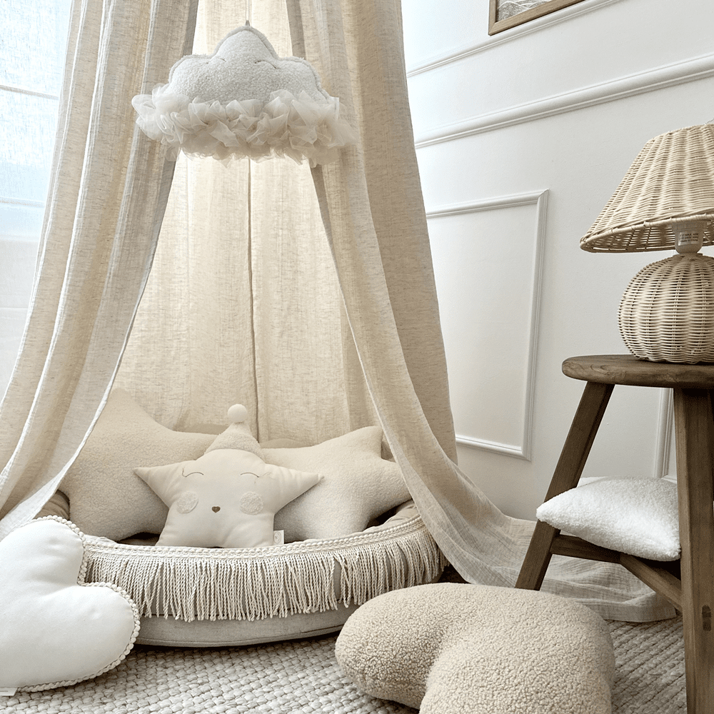 Cotton &amp; Sweets Juniornest TWIST mit Fransen natural
