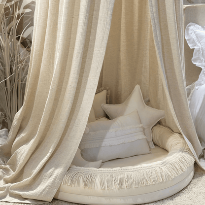 Cotton &amp; Sweets Juniornest TWIST mit Fransen vanilla