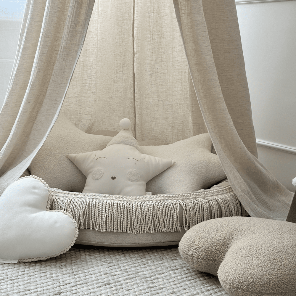 Cotton &amp; Sweets Juniornest TWIST mit Fransen natural