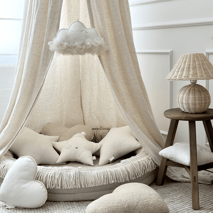 Cotton &amp; Sweets Juniornest TWIST mit Fransen natural