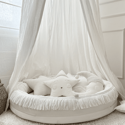 Cotton &amp; Sweets Juniornest TWIST mit Fransen weiß