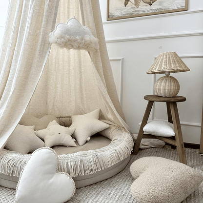 Cotton &amp; Sweets Juniornest TWIST mit Fransen natural