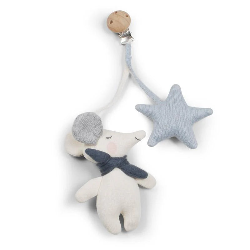 Kinderwagenanhänger Maus baby blau aus Baumwolle von Saga Copenhagen