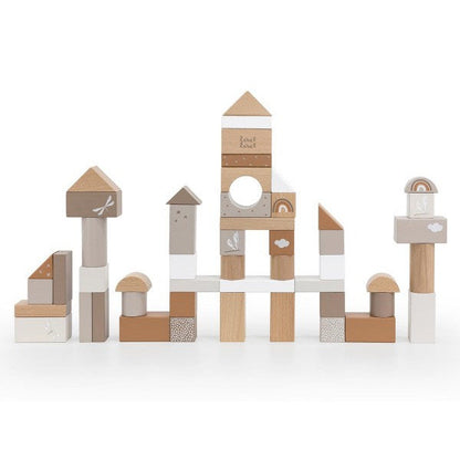 Holzbausteine Set 50 Stück beige ab 2 Jahren
