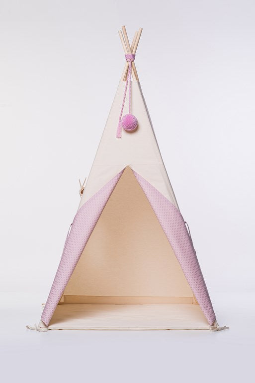 Nununu Tipi Zelt rosa - silber Sterne