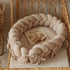 Geflochtene Bettschlange & Babynest 2 in 1 Samt beige