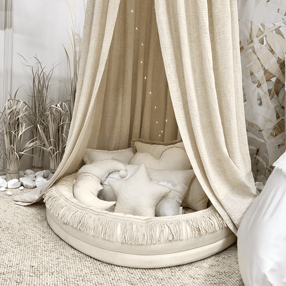 Cotton &amp; Sweets Juniornest TWIST mit Fransen vanilla