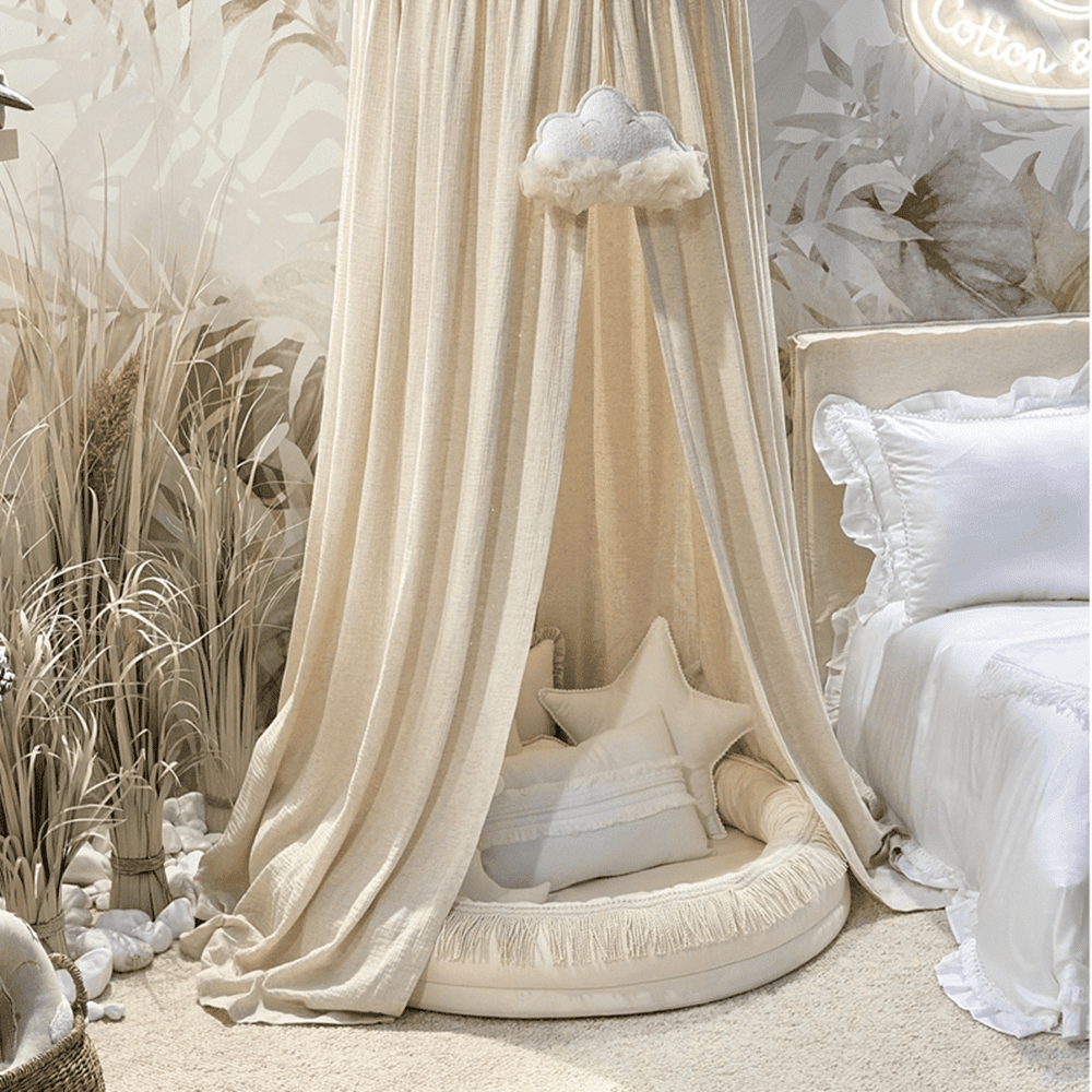 Cotton &amp; Sweets Juniornest TWIST mit Fransen vanilla