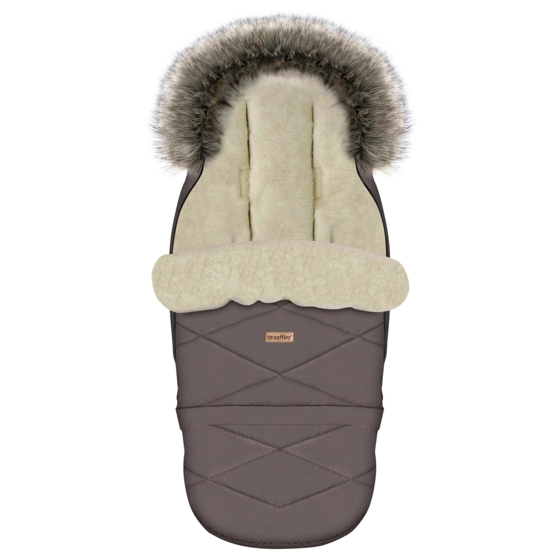 Zaffiro Fußsack GrowUP Nordico taupe mit BASIC-Schafwolle - mitwachsend