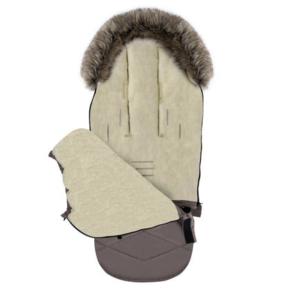 Zaffiro Fußsack GrowUP Nordico taupe mit BASIC-Schafwolle - mitwachsend