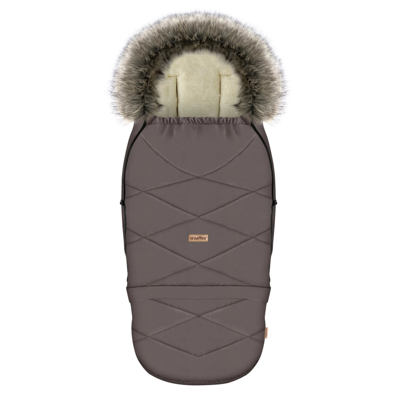 Zaffiro Fußsack GrowUP Nordico taupe mit BASIC-Schafwolle - mitwachsend
