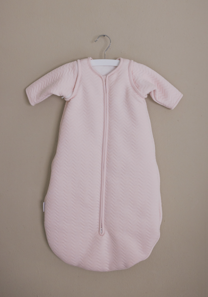 Schlafsack "Chevron Light Pink" mit abnehmbaren Ärmeln