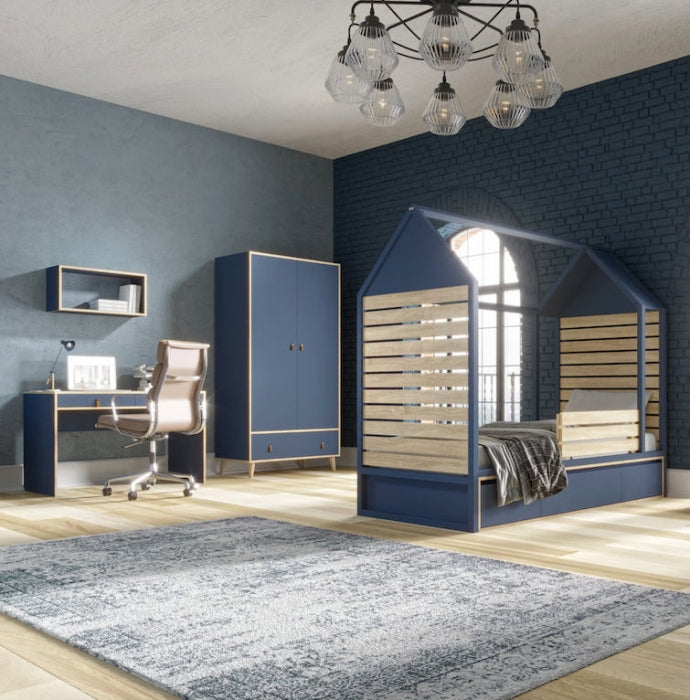 Schreibtisch NEW YORK Arrangement in Blau für Kinderzimmer - www.harmony-ambiento.shop