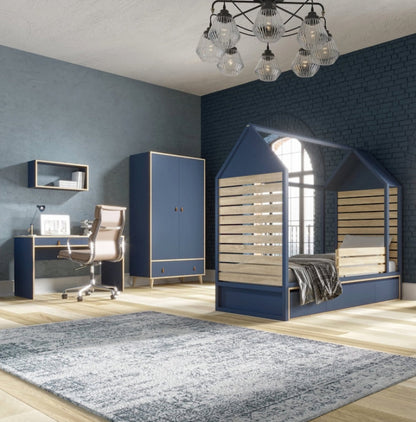 Schreibtisch NEW YORK Arrangement in Blau für Kinderzimmer - www.harmony-ambiento.shop